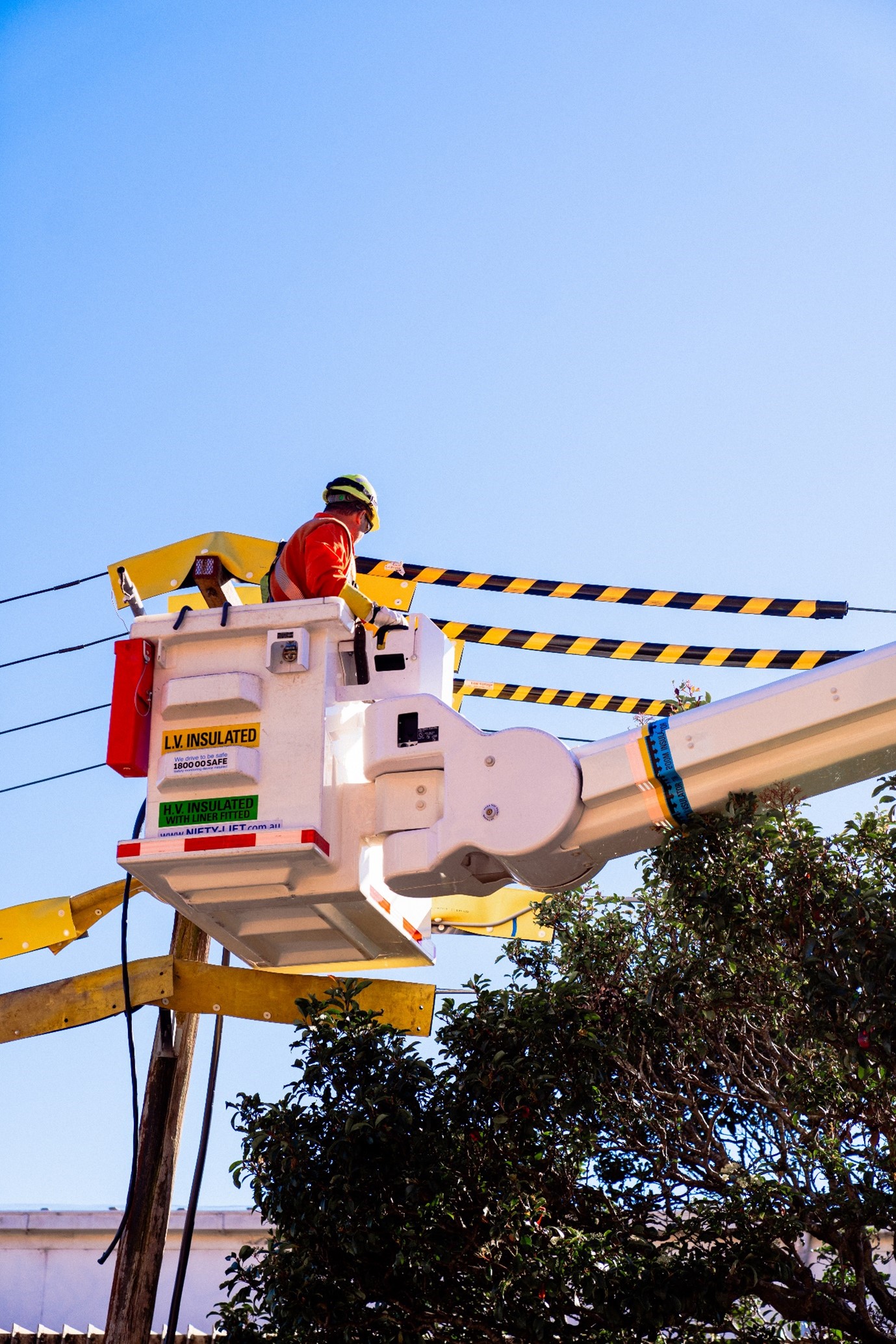 Ausgrid crew working on overhead network