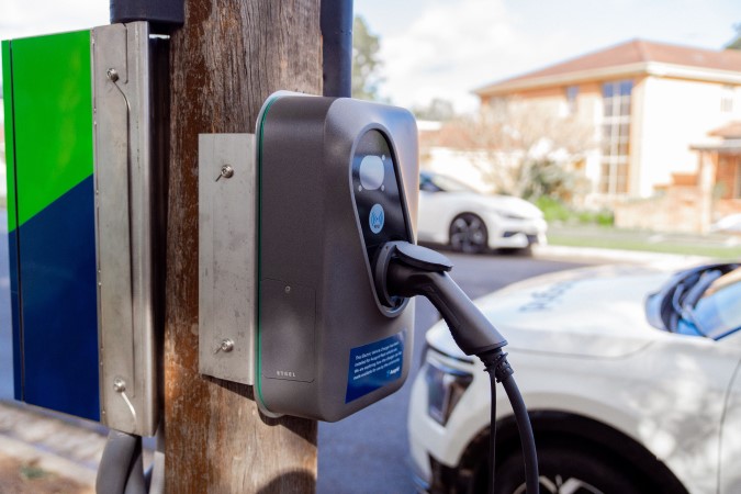 kerbside charging station on the roadside