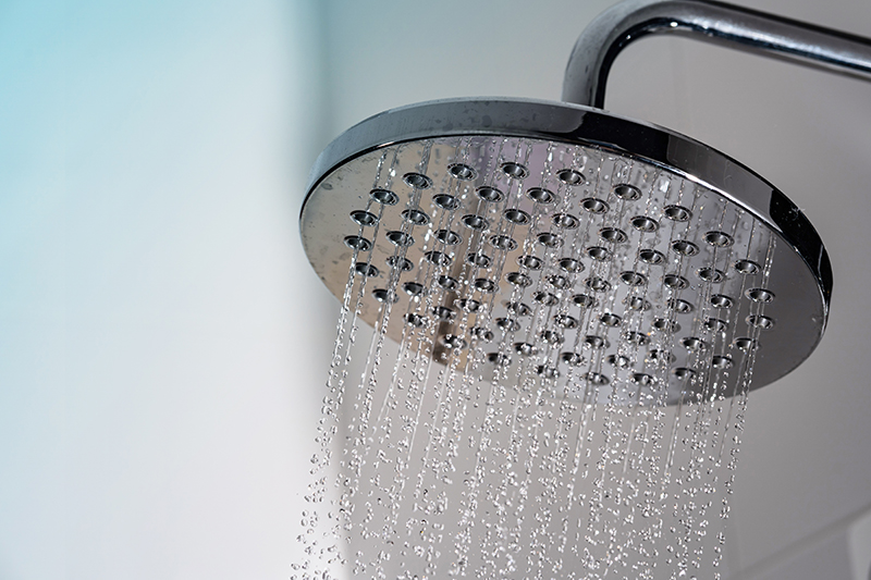 Hot water coming out of showerhead