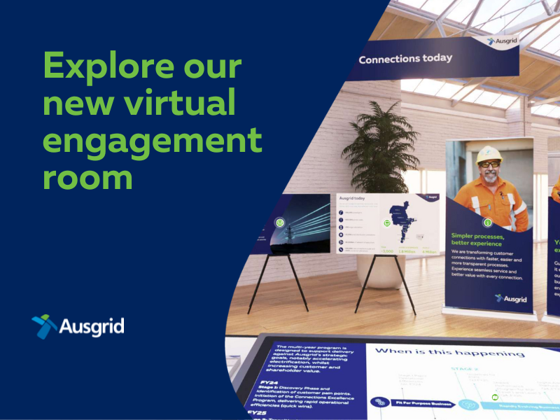 Ausgrid Virtual Engagement room - A screenshot of what the VER looks like