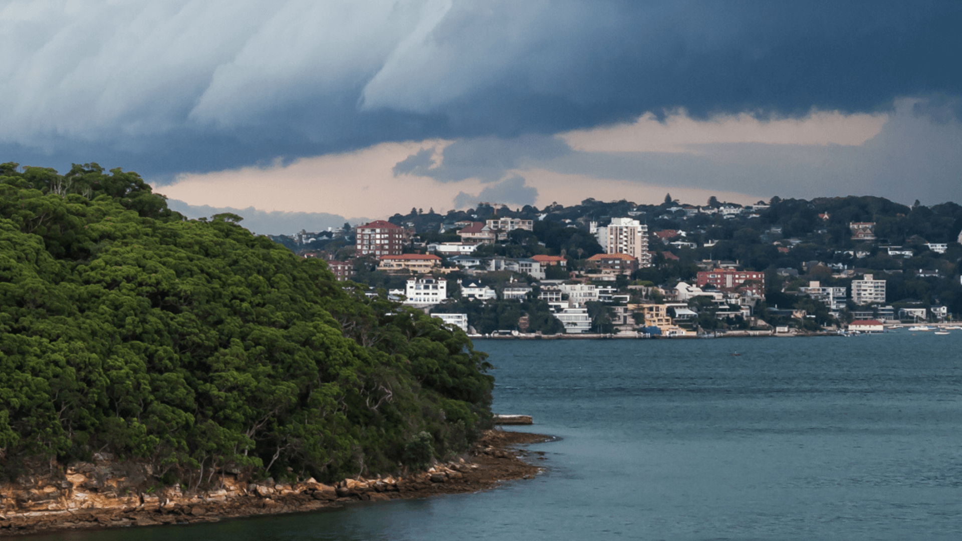 Close up of storm rolling over coastal Sydney